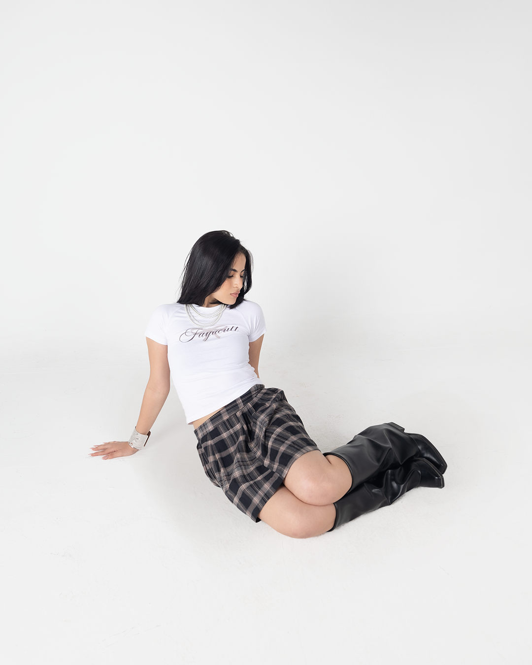 White Script Baby Tee