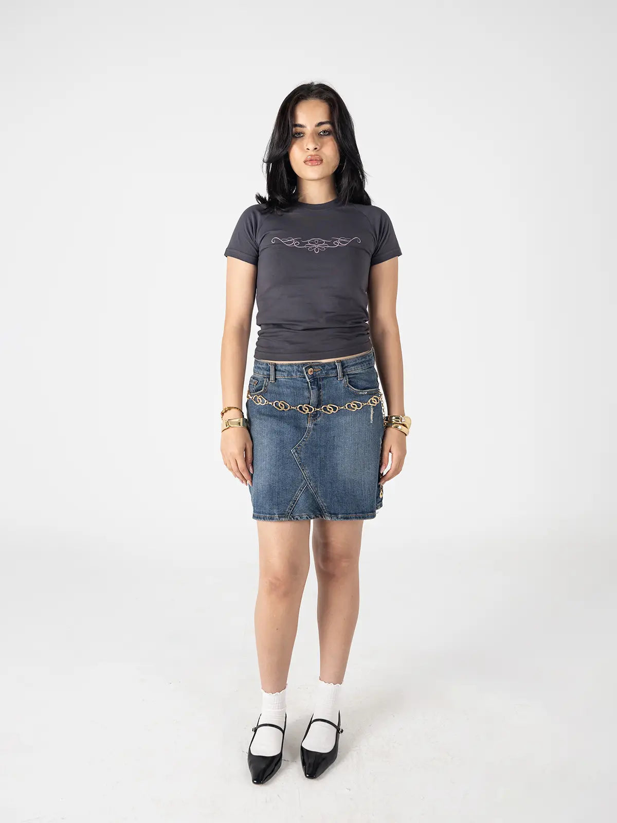 Charcoal Grey Flame Baby Tee