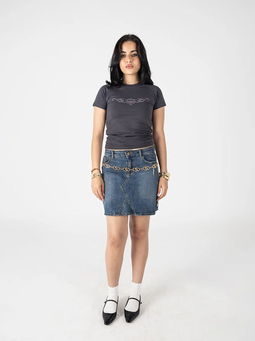 Charcoal Grey Flame Baby Tee