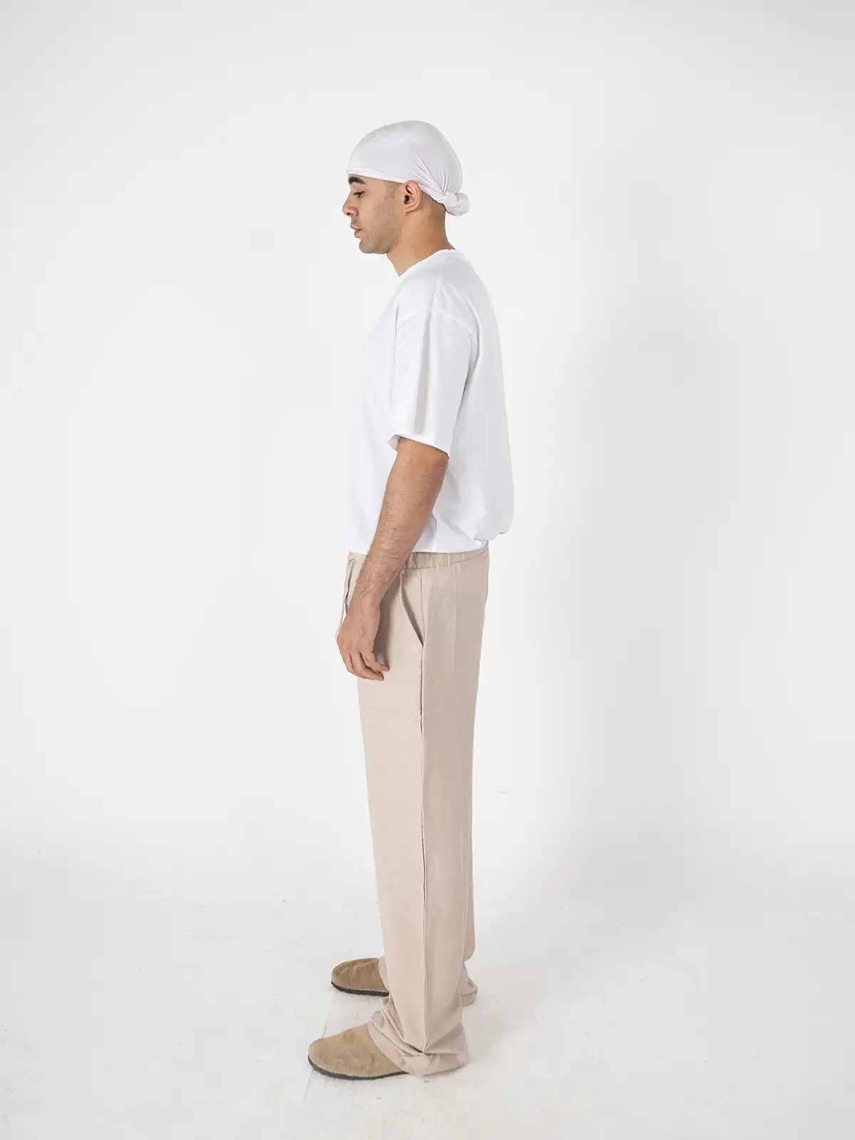 Sand Linen Wide-Leg Pants –