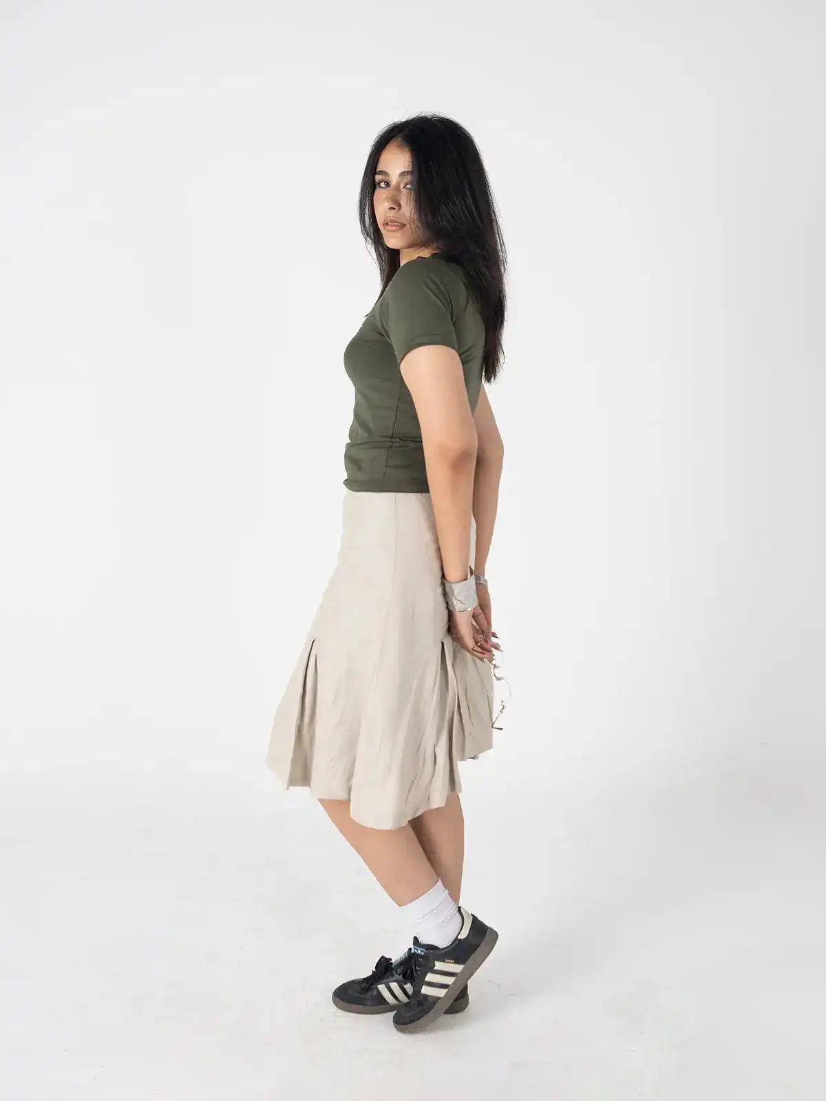 Faya Studio Baby Tee – Olive Angel