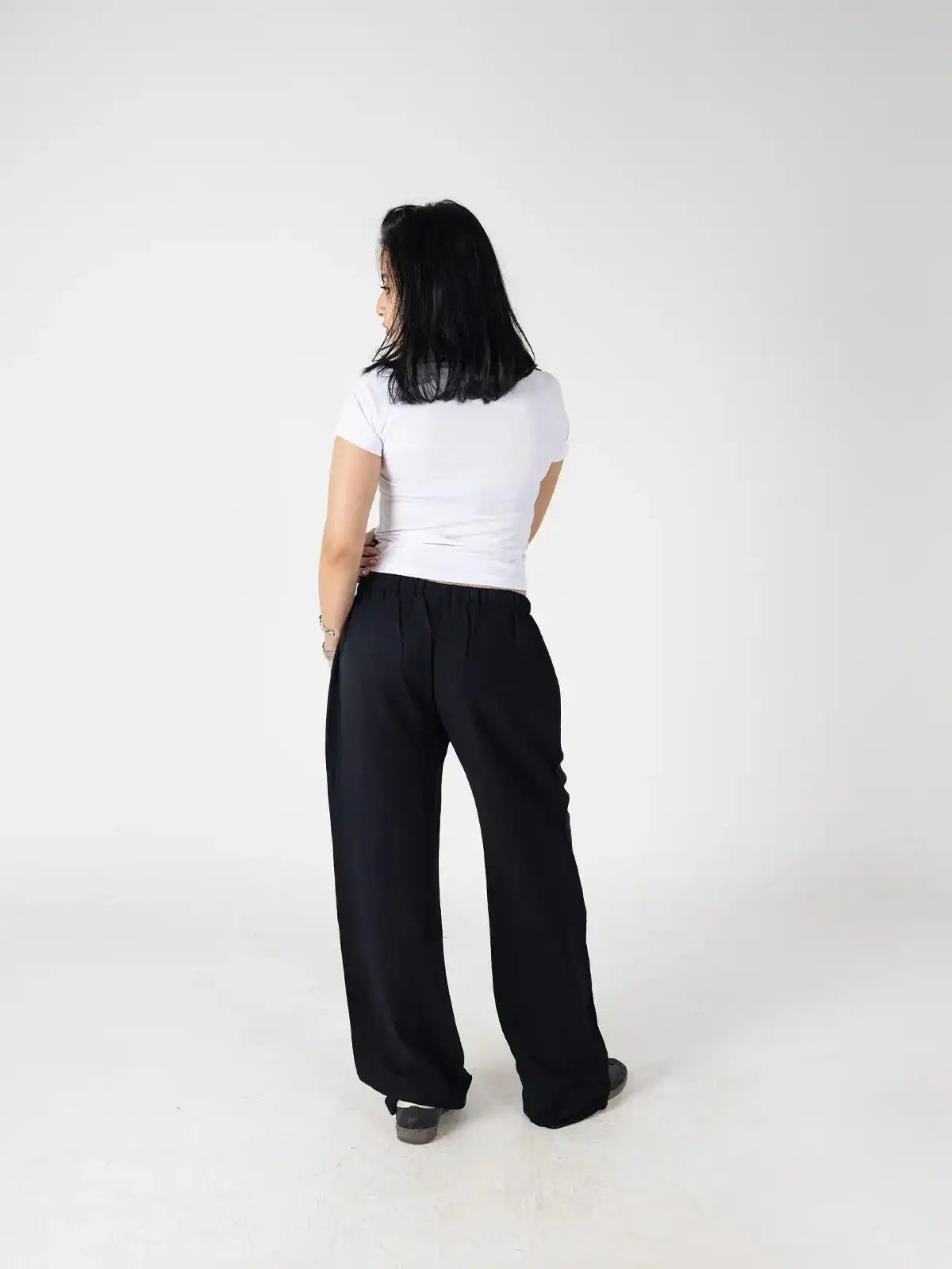 Faya Studio Linen Wide-Leg Pants – Jet Black