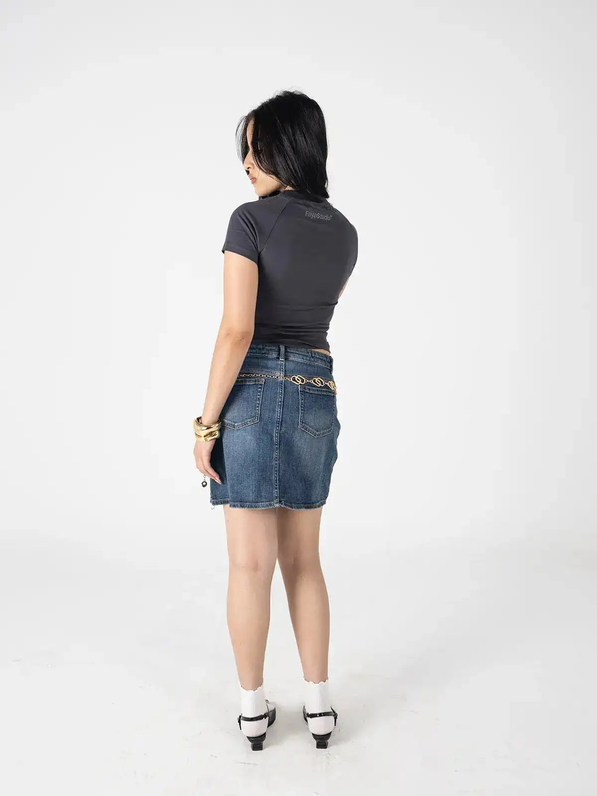 Faya Studio Baby Tee – Charcoal Flame