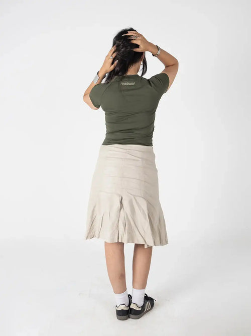 Faya Studio Baby Tee – Olive Angel