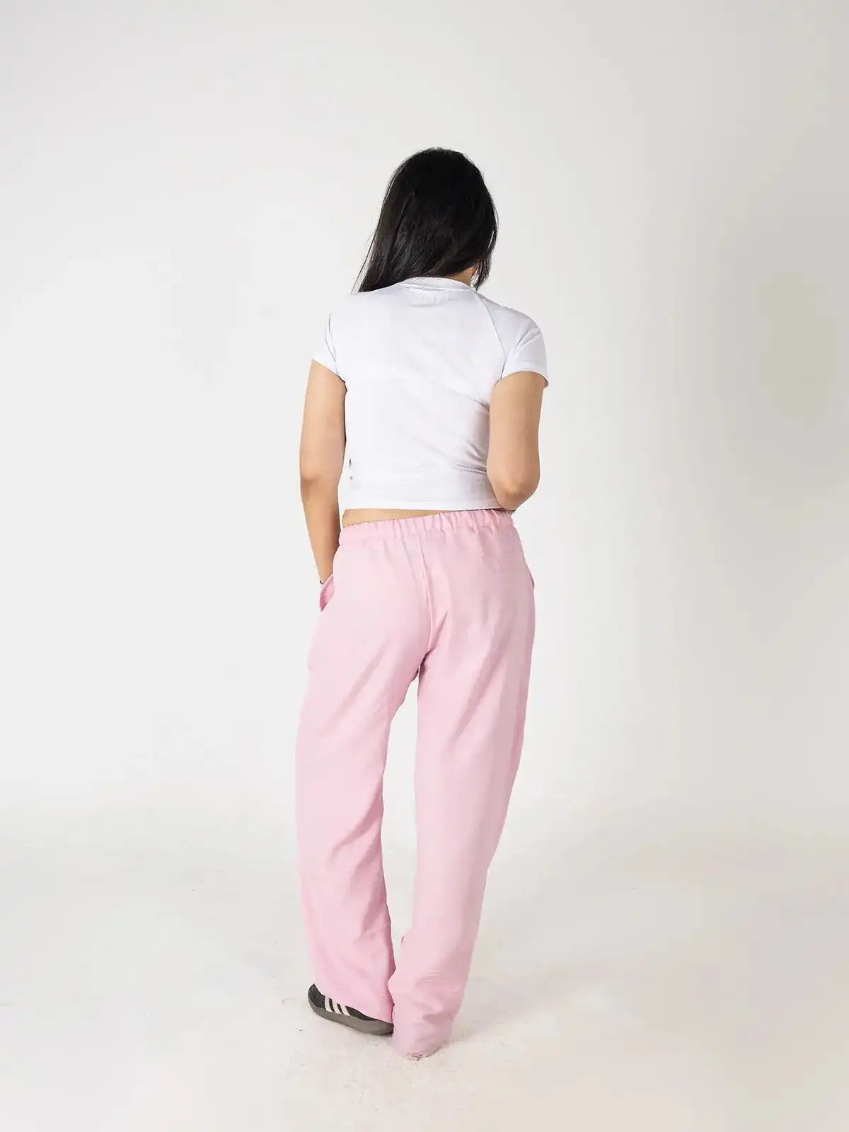 Faya Studio Linen Wide-Leg Pants – Rose Pink