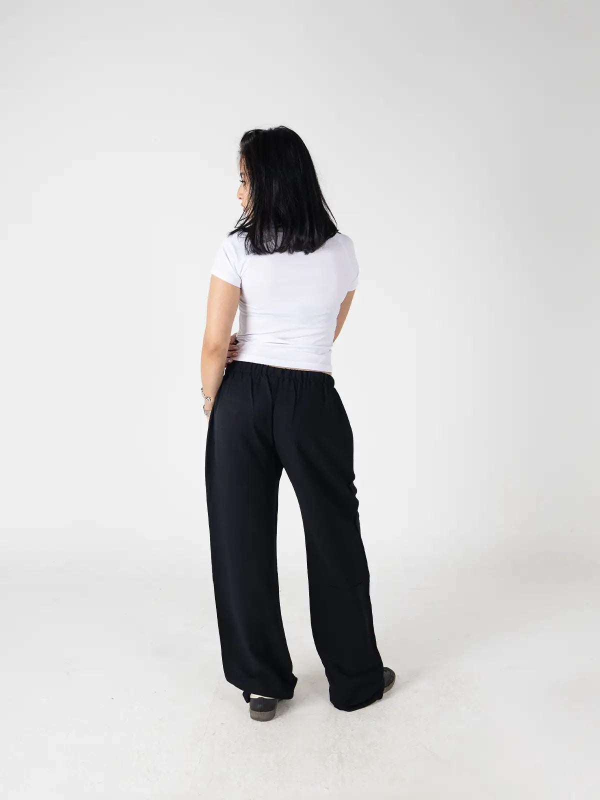 Black Linen Wide-Leg Pants
