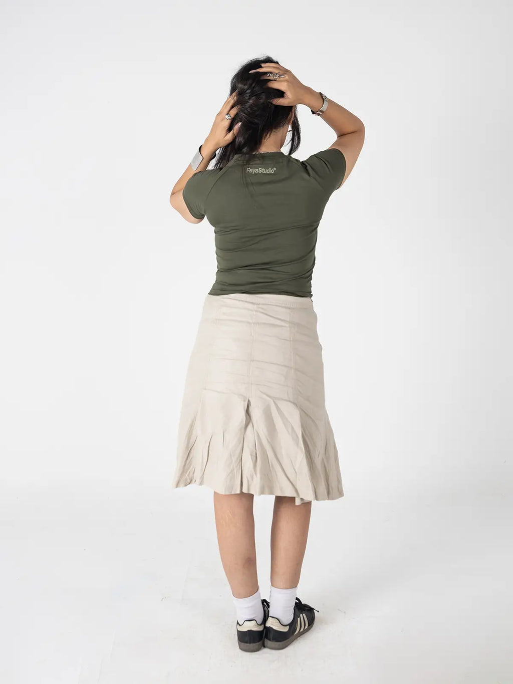 Olive Green Angel Baby Tee