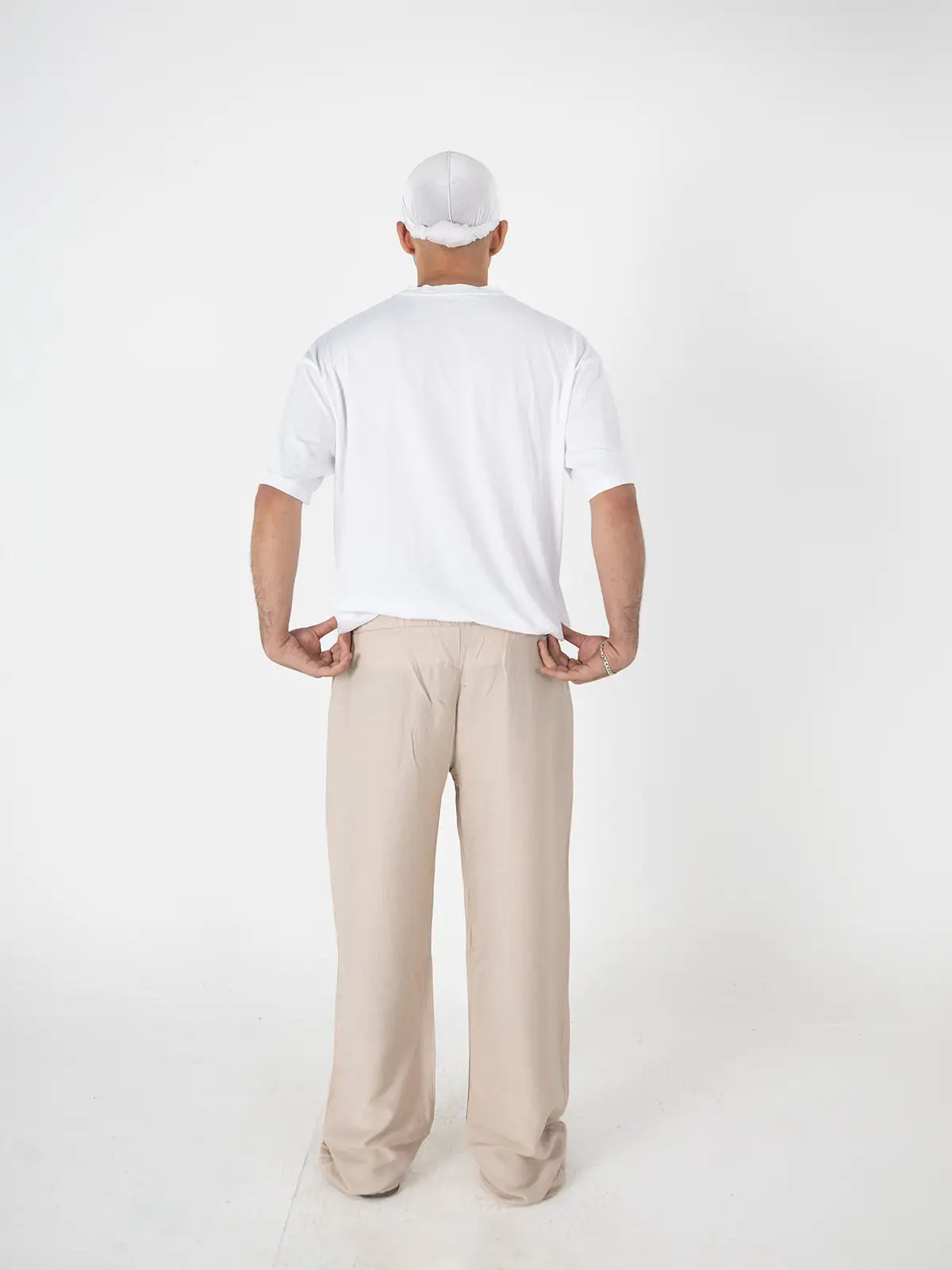 Sand Linen Wide-Leg Pants –