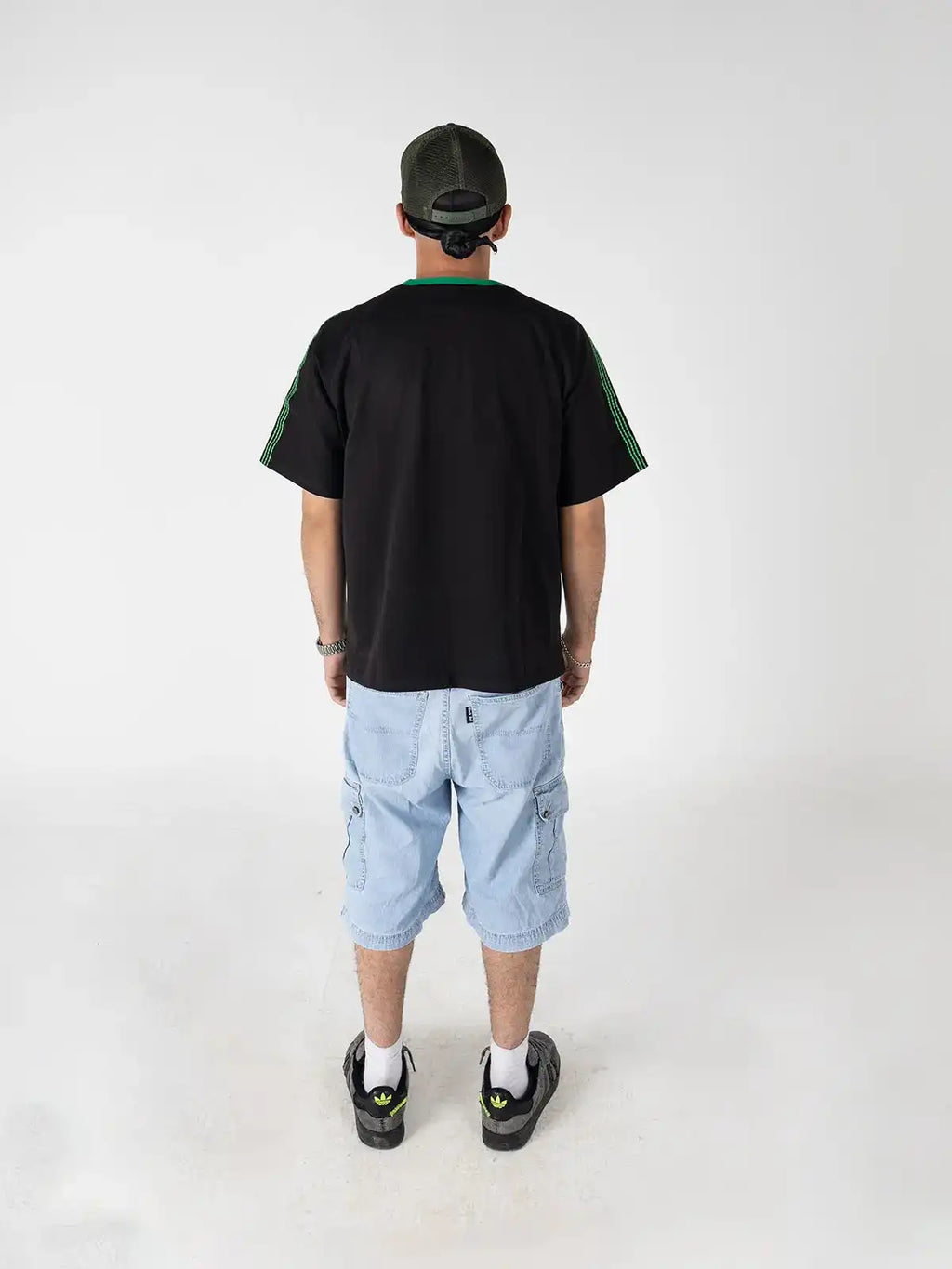 Faya Studio Oversized Logo Tee – Black & Green