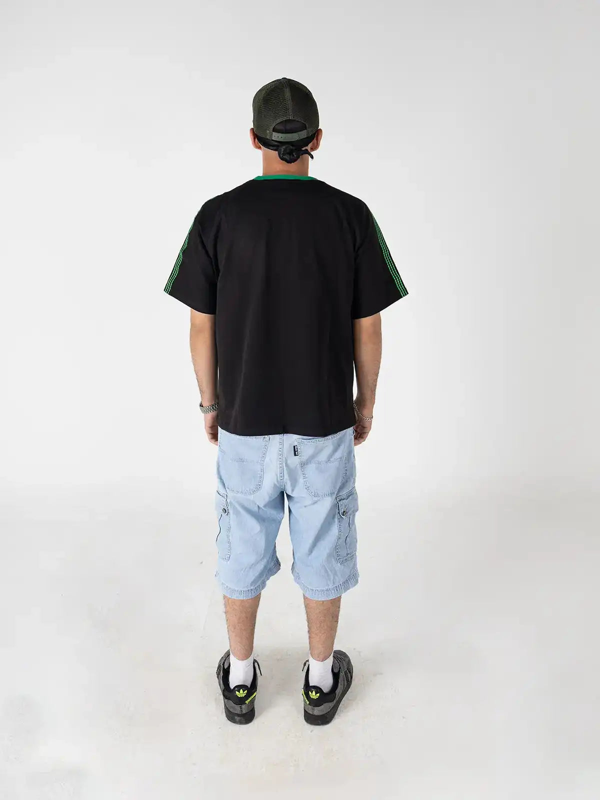 Faya Studio Oversized Logo Tee – Black & Green