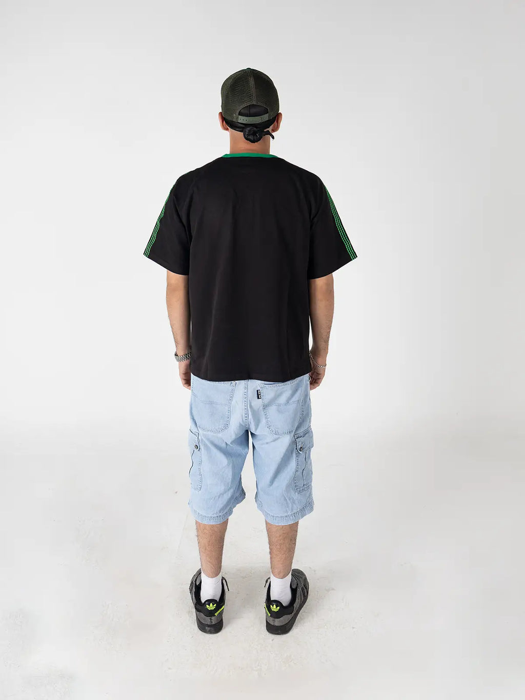 Faya Studio Oversized Logo Tee – Black & Green
