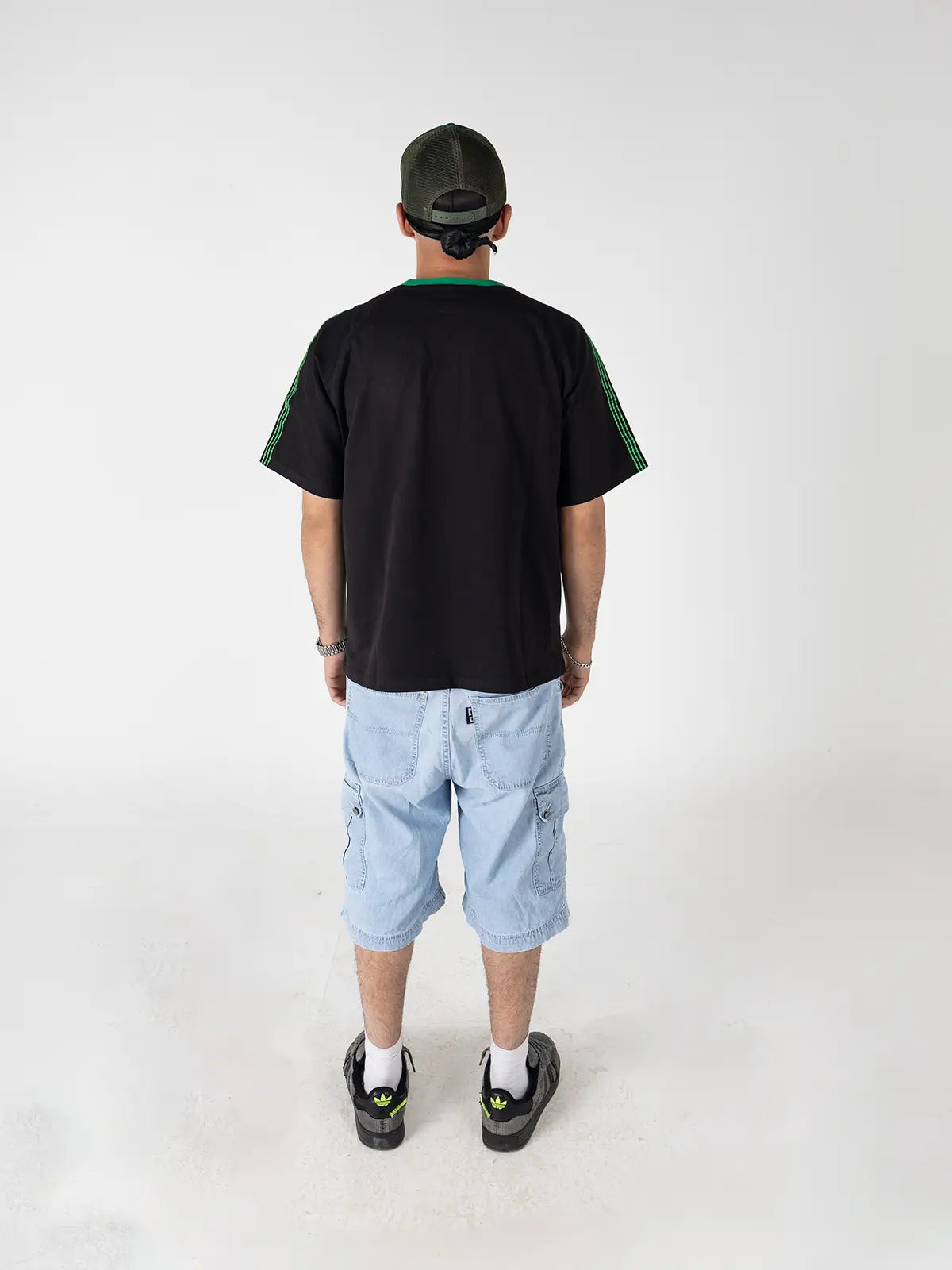Faya Studio Oversized Logo Tee – Black & Green