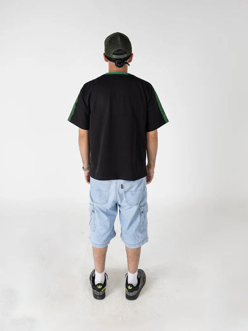 Faya Studio Oversized Logo Tee – Black & Green