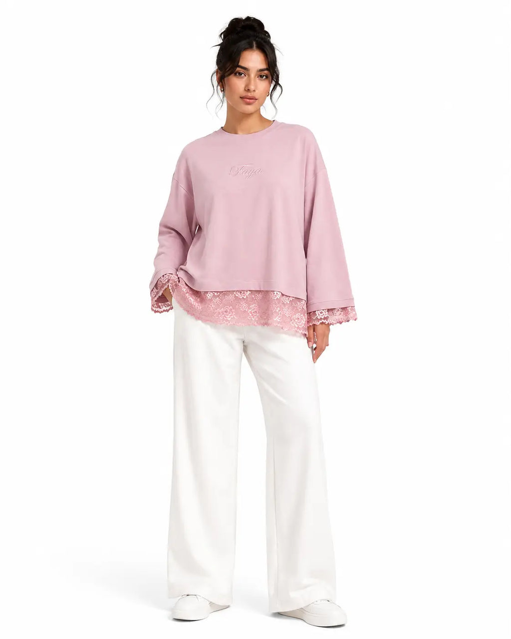 Pink Relaxed Lace Top