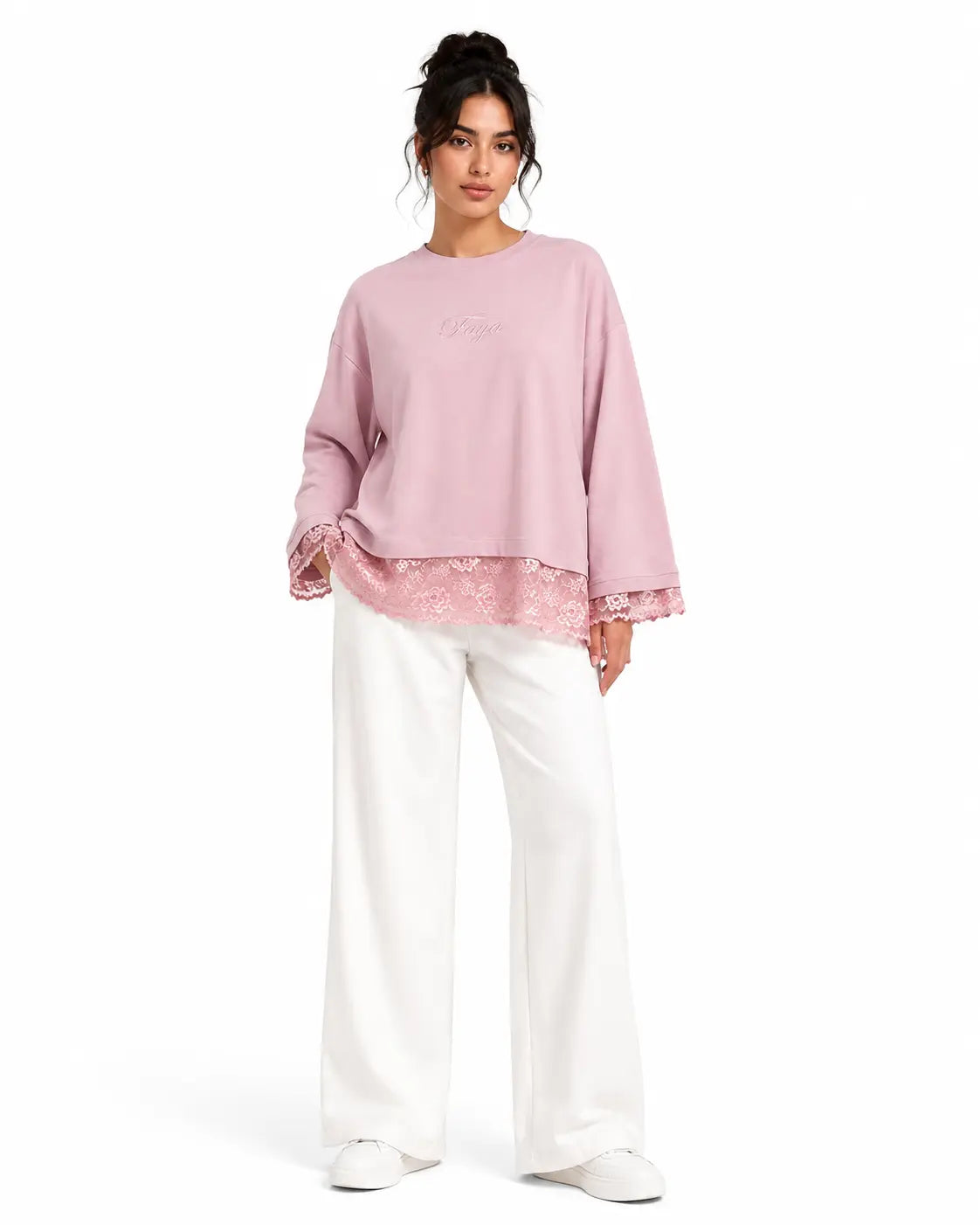 Pink Relaxed Lace Top