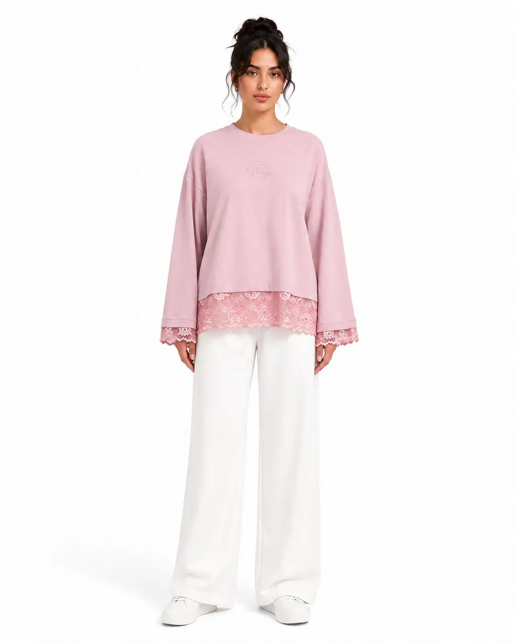 Pink Relaxed Lace Top