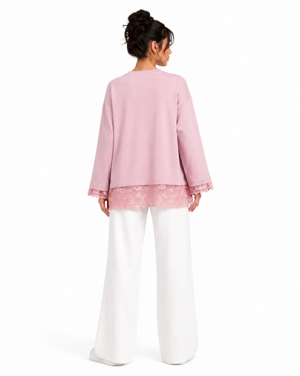 Pink Relaxed Lace Top
