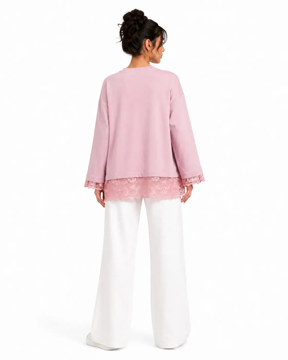 Pink Relaxed Lace Top