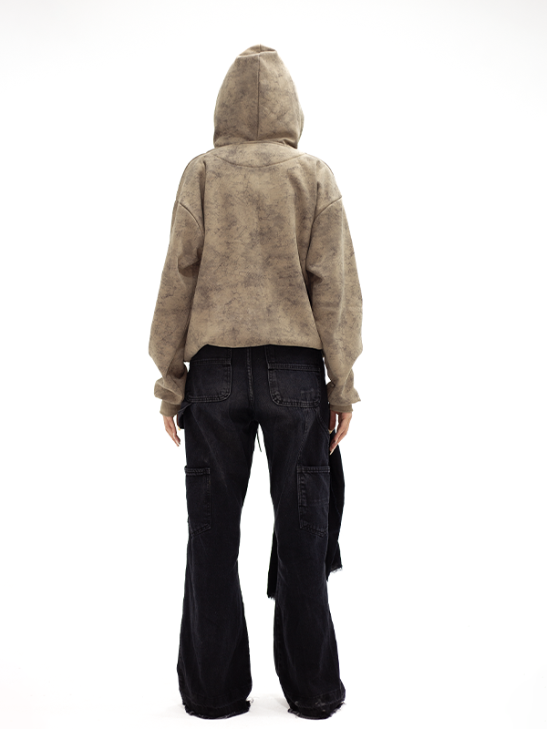 Faya Studio Brown Racing Zipup Hoodie – Vintage Street Energy by Fayastudioeg