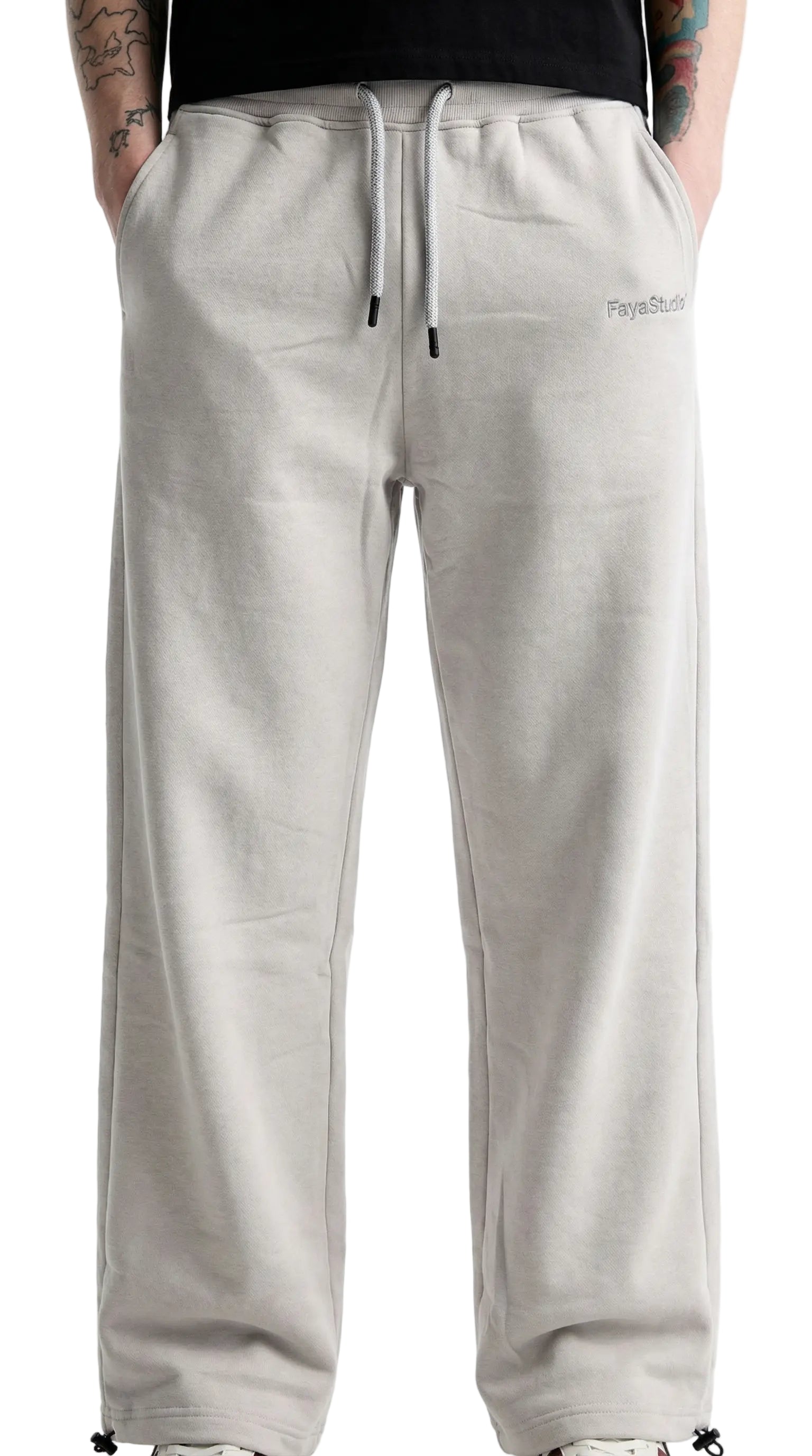 Grey Wide-Leg Sweatpants – Unisex Streetwear Essential by Fayastudioeg
