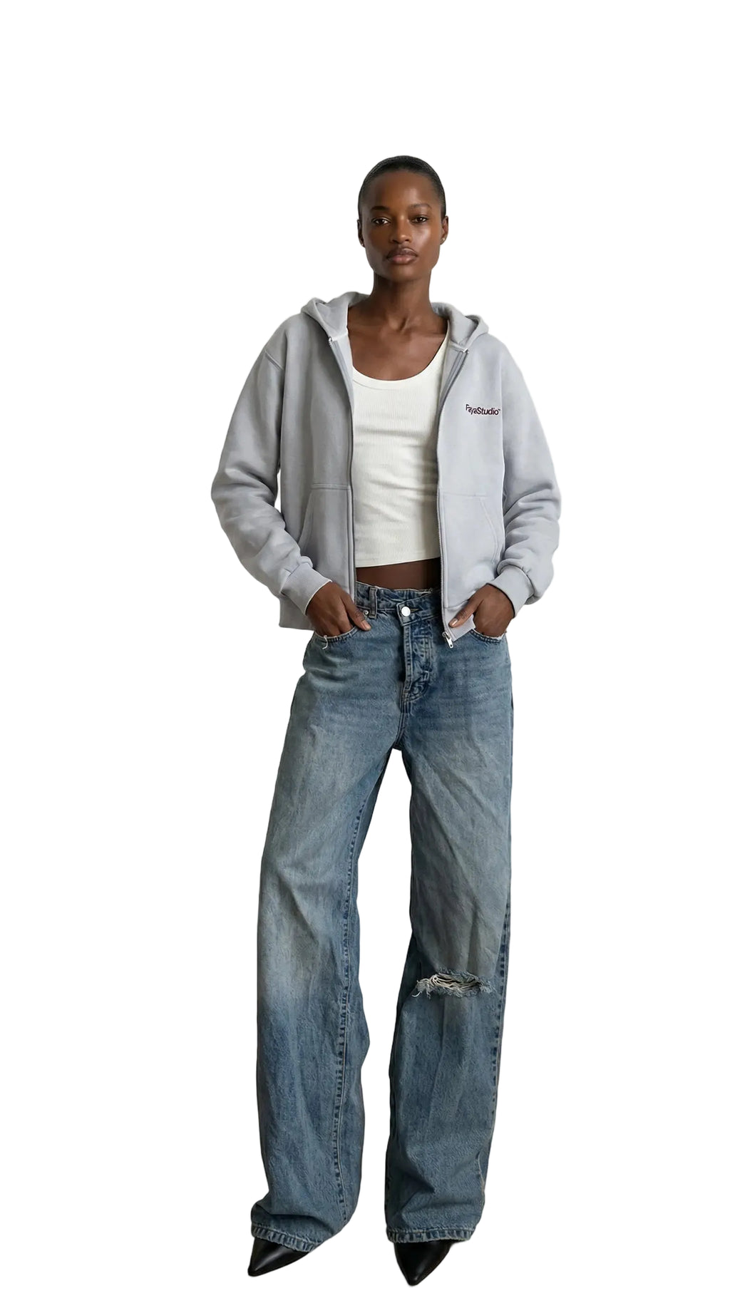 Grey Zip-up FS Hoodie Jacket