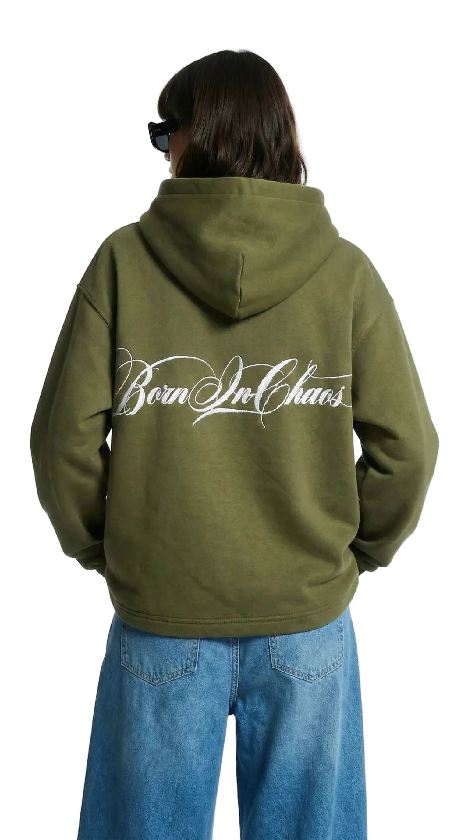 Faya Studio “Born In Chaos” Olive Hoodie – Unisex Streetwear