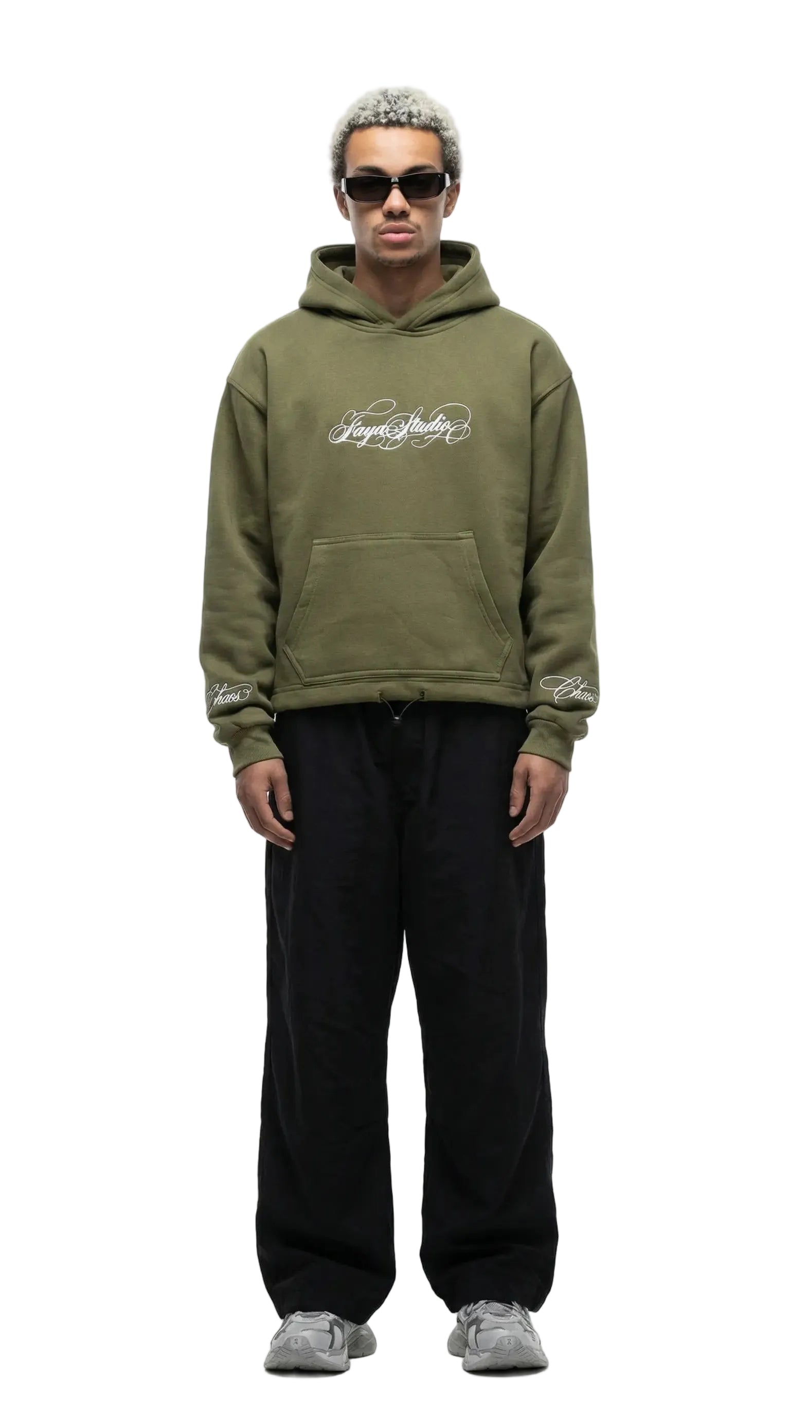 Faya Studio “Born In Chaos” Olive Hoodie – Unisex Streetwear