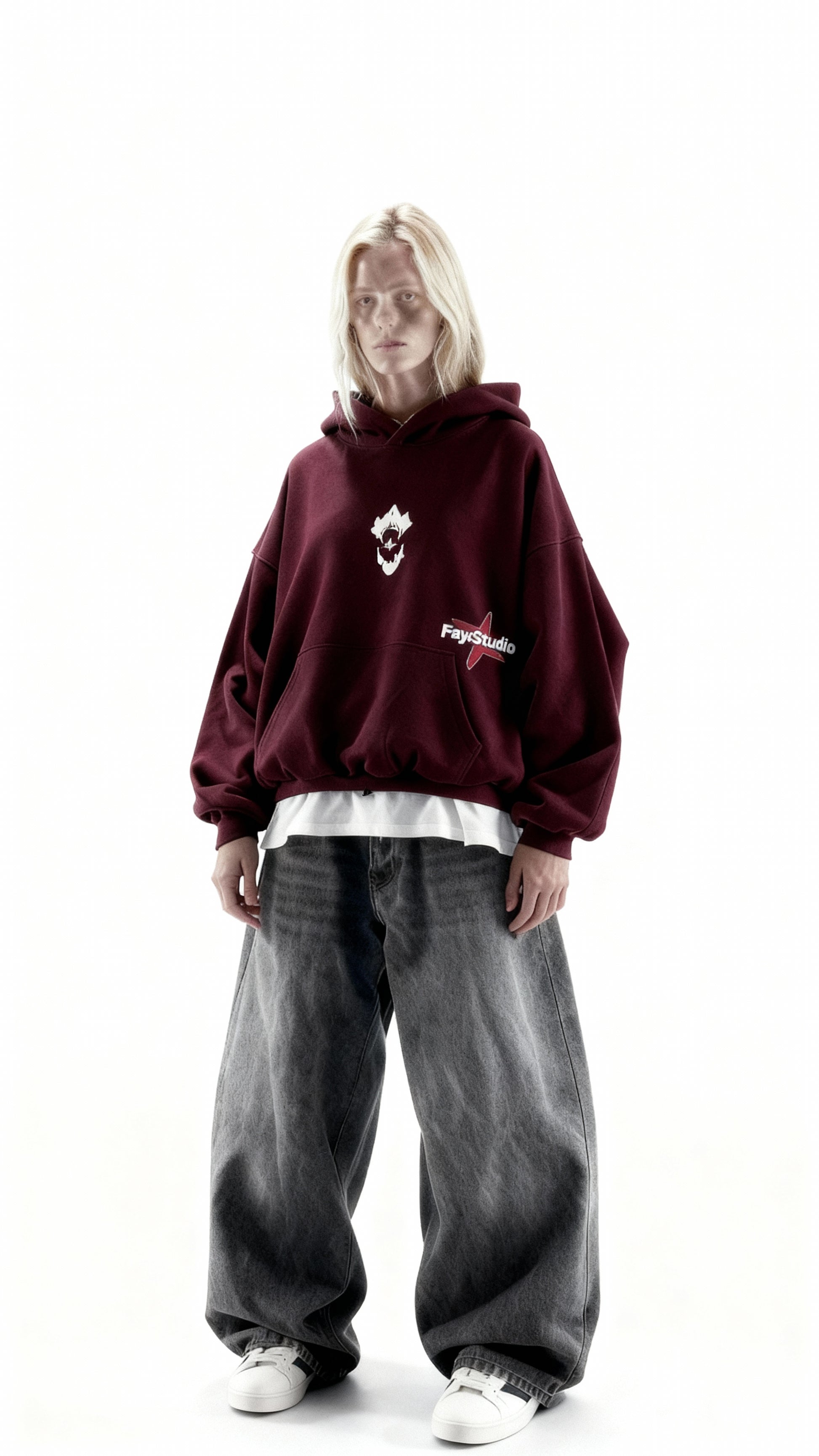 Faya Studio Burgundy Born in Chaos Hoodie – Street Rebellion Redefined