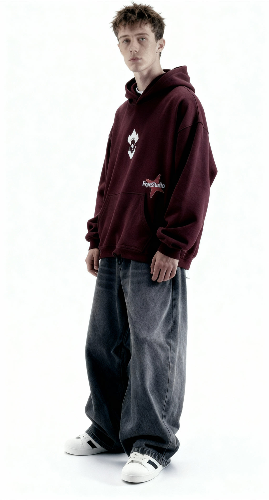 Faya Studio Burgundy Born in Chaos Hoodie – Street Rebellion Redefined