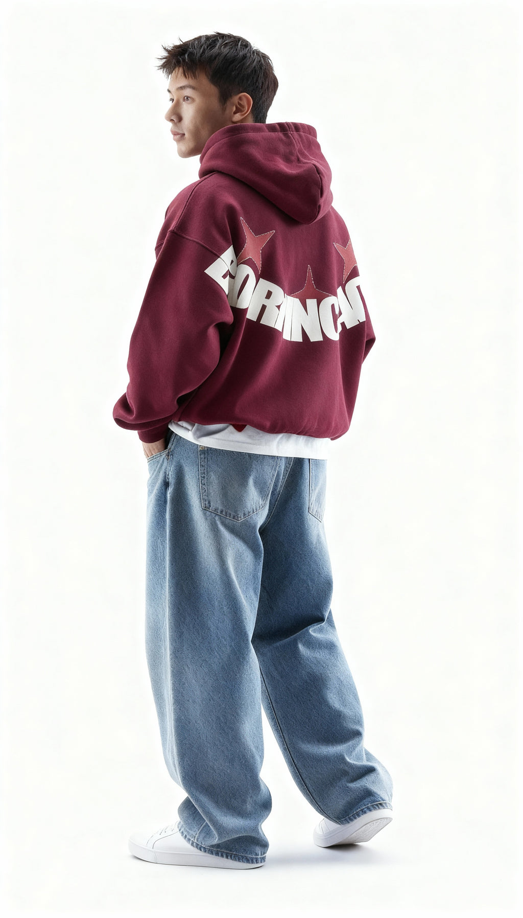 Faya Studio Burgundy Born in Chaos Hoodie – Street Rebellion Redefined