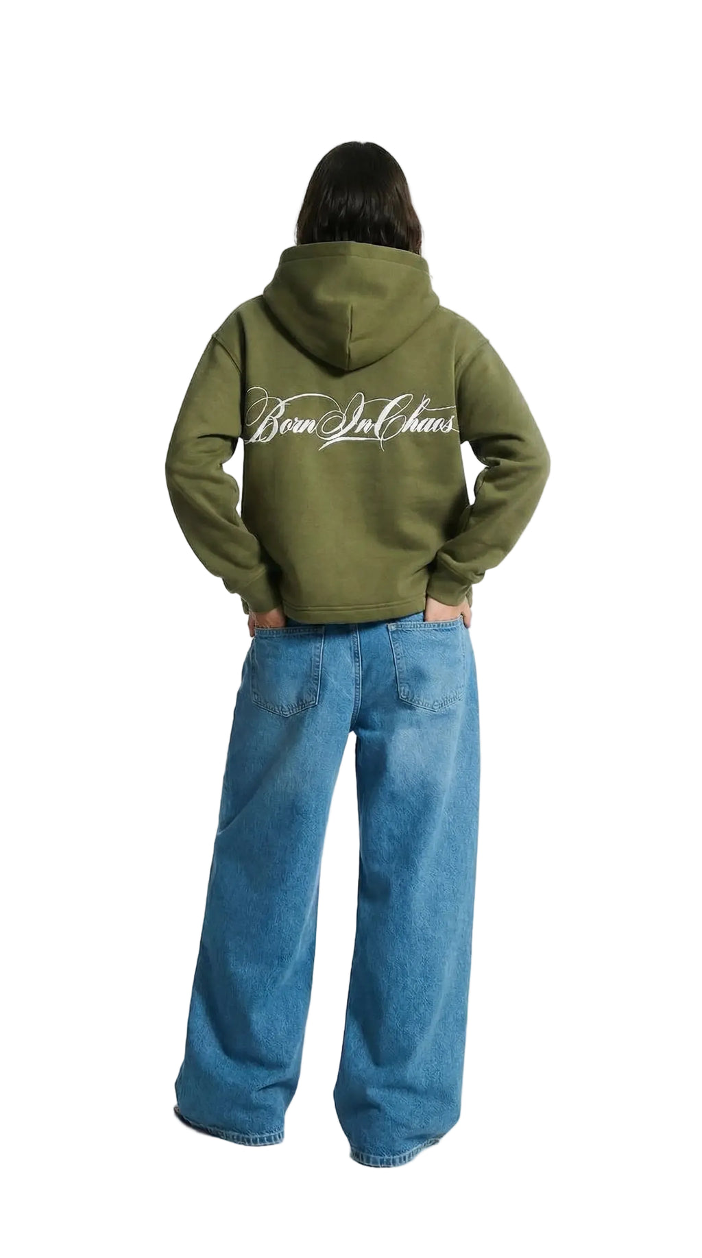 Faya Studio “Born In Chaos” Olive Hoodie – Unisex Streetwear