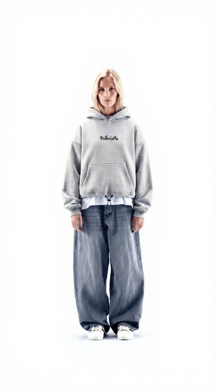 Faya Studio “Born in Chaos” Hoodie – Heavyweight Streetwear Hoodie (Grey)